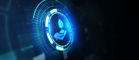 ESG Environmental Social Governance concept. Technology, Internet and network concept. 3d illustration