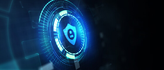 Cyber security data protection business technology privacy concept.  3d illustration