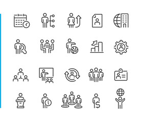Human Resources Icons - Blue Line Series - Vector line icons for your digital or print projects.