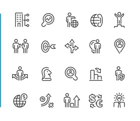 Business Strategy Icons - Blue Line Series - Vector line icons for your digital or print projects.