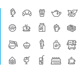 Coffee Shop Icons - Blue Line Series - Vector line icons for your digital or print projects.