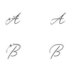  A B Star Alphabet Letter Design