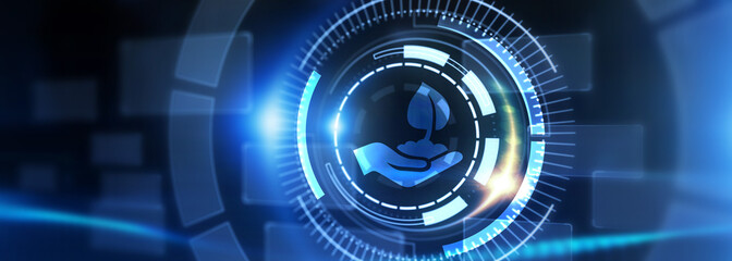 ESG Environmental Social Governance concept. Technology, Internet and network concept. 3d illustration