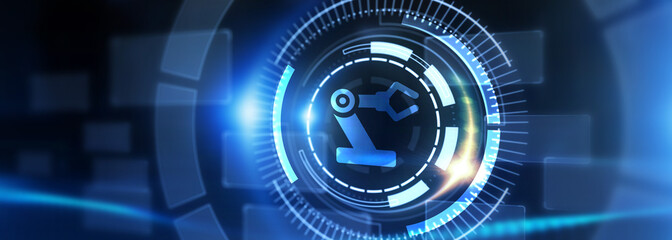 Industrial automation technology concept. Collaborative robot, cobot. 3d illustration