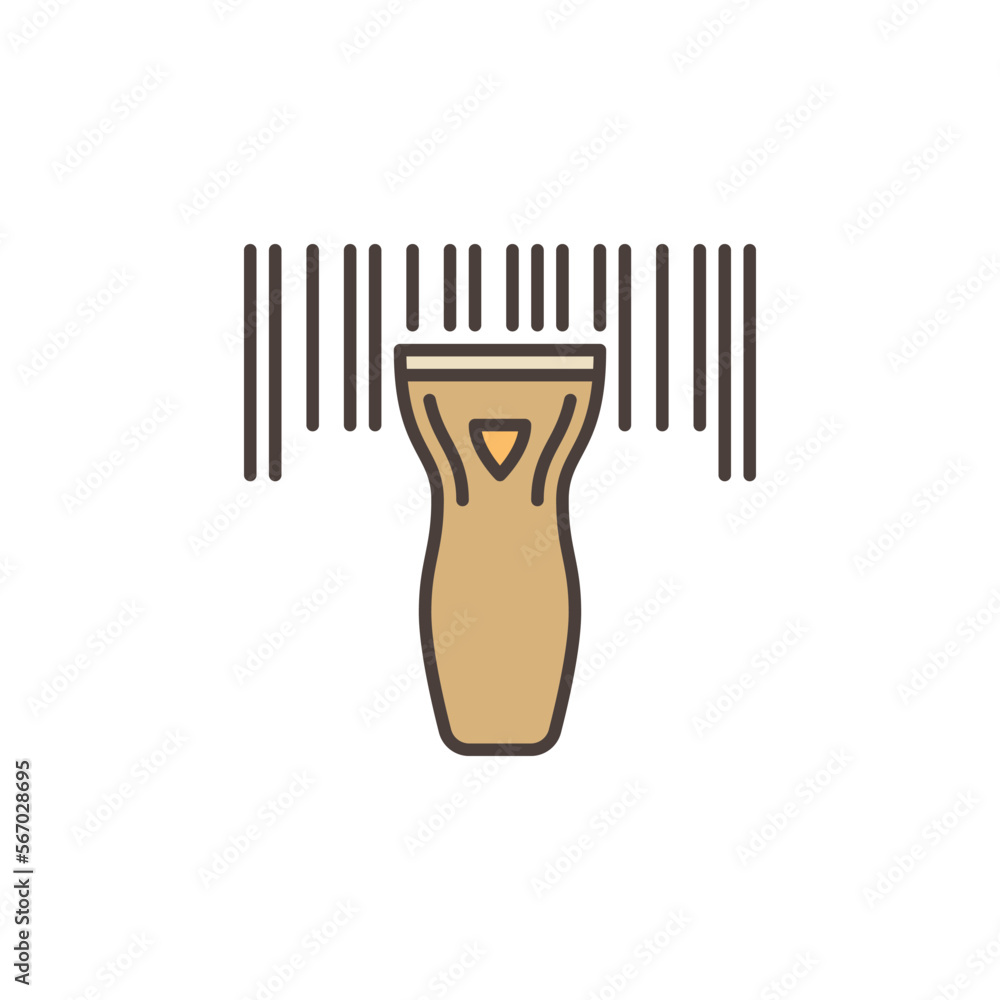 Poster bar code scanner vector barcode scanning concept colored icon