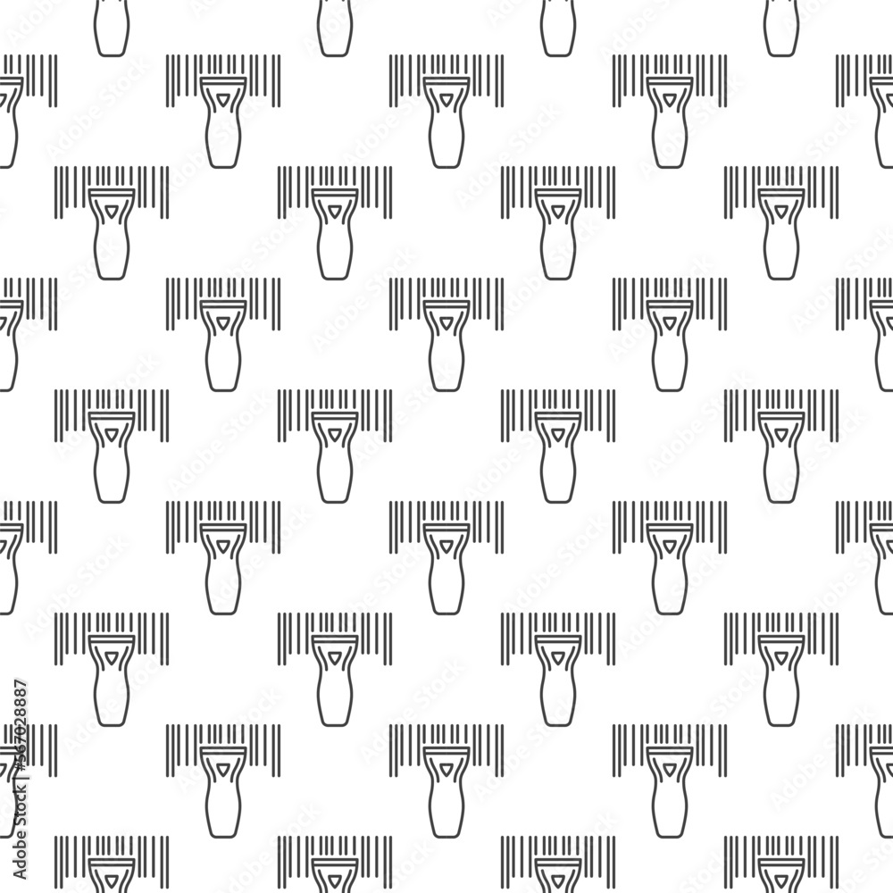 Poster barcode scanner vector bar code scanning concept linear seamless pattern