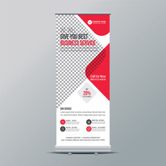 Corporate rollup banner or X banner or road side banner or stand banner design template layout for your business or company.