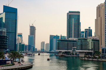 Fototapeta na wymiar Skyscrapers in Dubai Marina. UAE