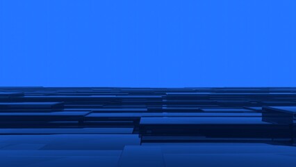 Abstract 3D blue glossy geometric landscape background. Futuristic 3D render