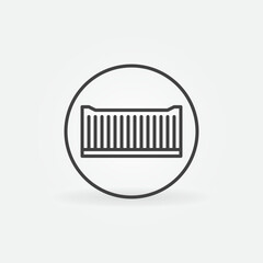 Container inside Circle vector International Shipping concept thin line icon
