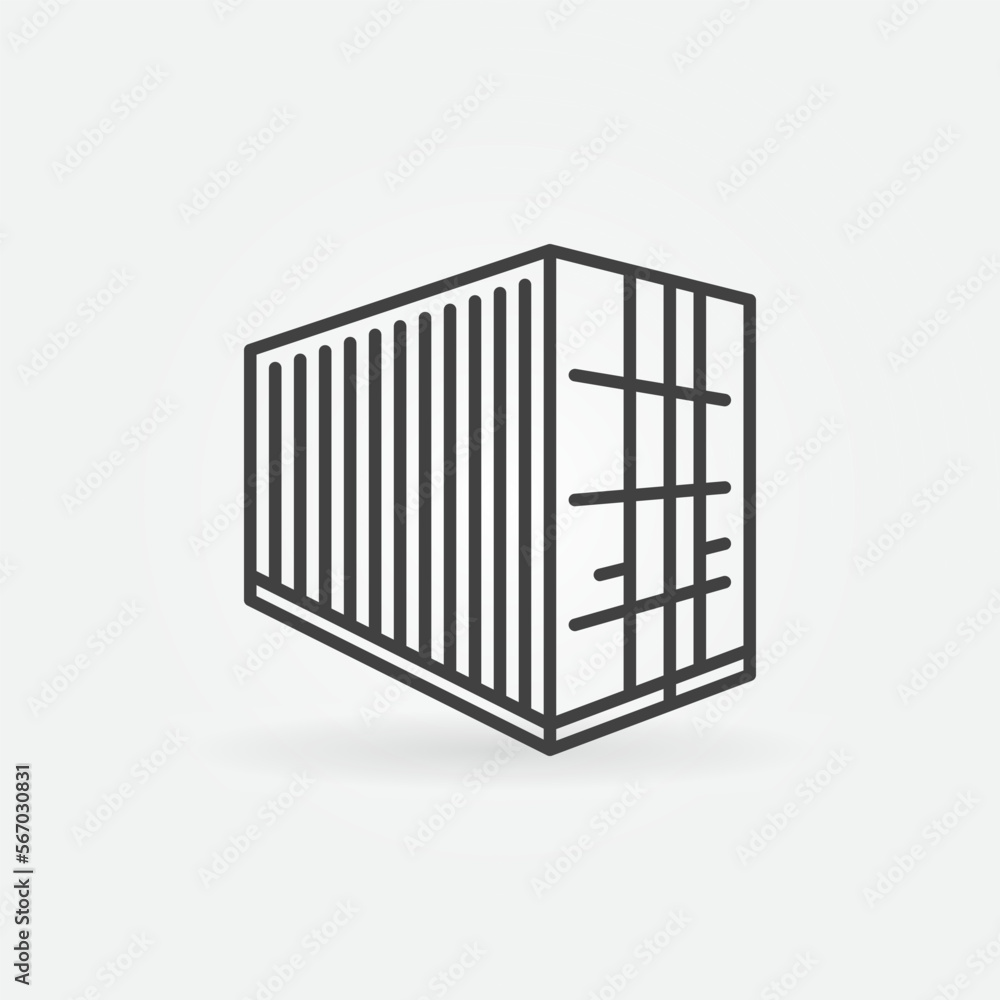 Poster container vector shipping concept simple line icon or sign