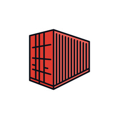 Container vector Shipping concept simple red icon or sign