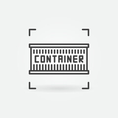 Container vector Shipping concept outline icon or sign