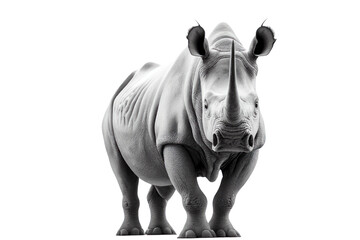 Fototapeta premium Rhino isolated on white, png, generative ai
