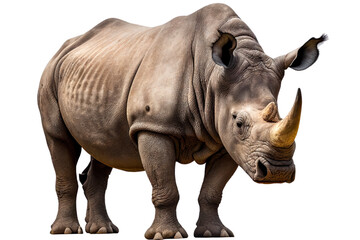 Obraz premium Rhino isolated on white, png, generative ai