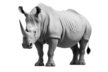 Obraz premium Rhino isolated on white, png, generative ai