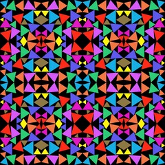 Triangle, Many beautiful colors, With black background, Pattern, Used as background image.