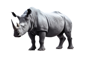 Fototapeta premium Rhino isolated on white, png, generative ai