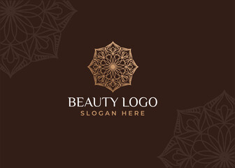 luxury mandala flower beauty spa logo design