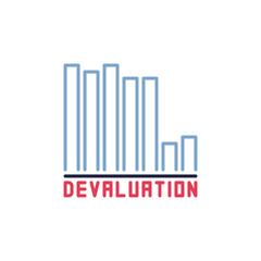 Currency Value Lowering Bar Chart vector Devaluation colored icon
