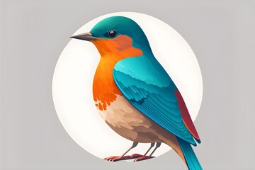 A beautiful flat bird icon. Generative AI.