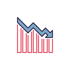 Devaluation Falling Chart vector Recession concept colored icon