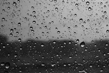 water drops on glass