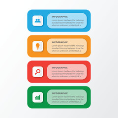 Infographic template design 4 step with icon vector