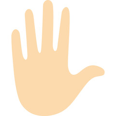 Silhouette of five or open palm raised to top