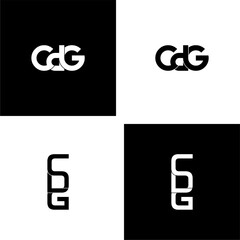 cdg typography letter monogram logo design set