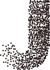 Black white stipple gradient dots uppercase alphabet letter