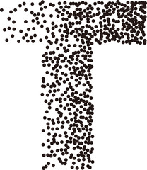 Black white stipple gradient dots uppercase alphabet letter