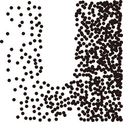 Black white stipple gradient dots lowercase alphabet letter