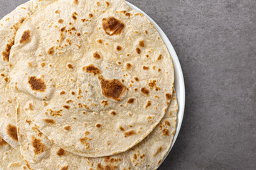Indian bread naan made from wheat flour