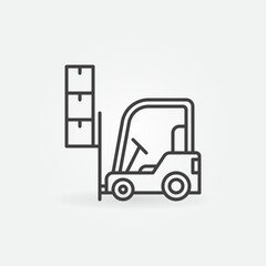 Forklift vector concept outline minimal icon or symbol