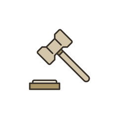 Gavel or Hammer vector Sanctions concept colored icon