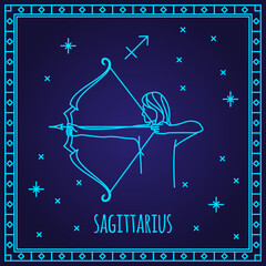 Sagittarius zodiac symbol. Vector illustration of astrological symbol.