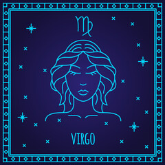 Virgo horoscope sign. Constellation vector illustration. Astrological symbol.
