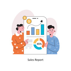 Sales report Flat Style Design Vector illustration. Stock illustration