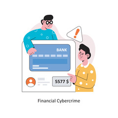 Financial cybercrime Flat Style Design Vector illustration. Stock illustration