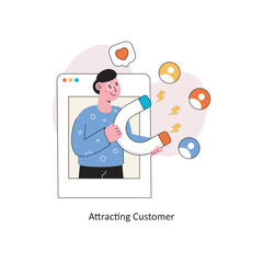 Attracting Customer Flat Style Design Vector illustration. Stock illustration