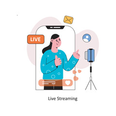 Live Streaming Flat Style Design Vector illustration. Stock illustration