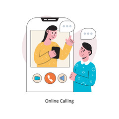 Online Calling Flat Style Design Vector illustration. Stock illustration