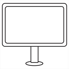 Vector, Image of computer, Black and white color, with transparent background

