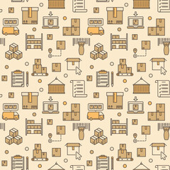 Logistics vector concept colored seamless pattern or background