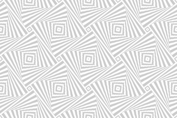 Seamless Geometric Checked Op Art Pattern. Striped Lines Texture.