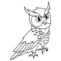 Cartoon owl isolated on white background