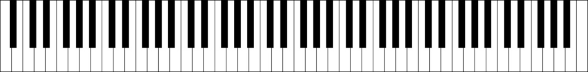 88鍵のピアノの鍵盤のシンプルなイラスト