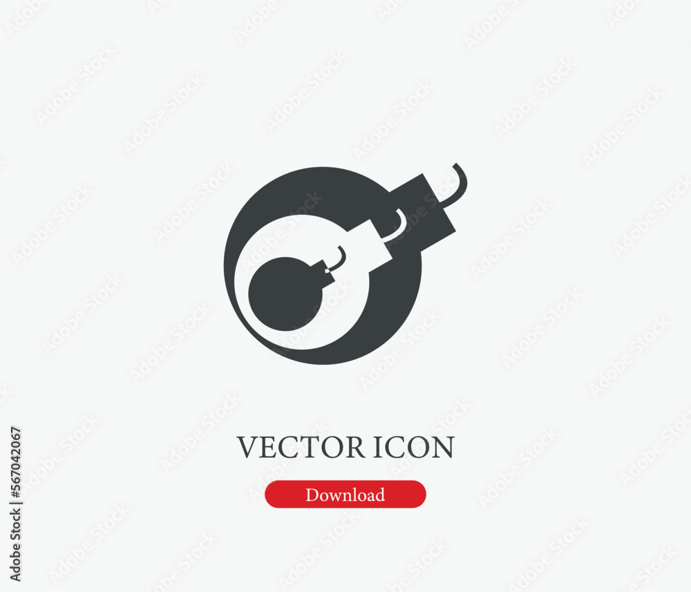 Poster explosion vector icon. editable stroke. symbol in line art style for design, presentation, website o