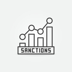 Sanctions Graph vector concept outline icon or sign